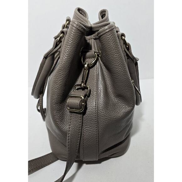 Vintage Liz Claiborne Pebble leather Drawstring Bucket Shoulder Bag Made Italy - Picture 6 of 15